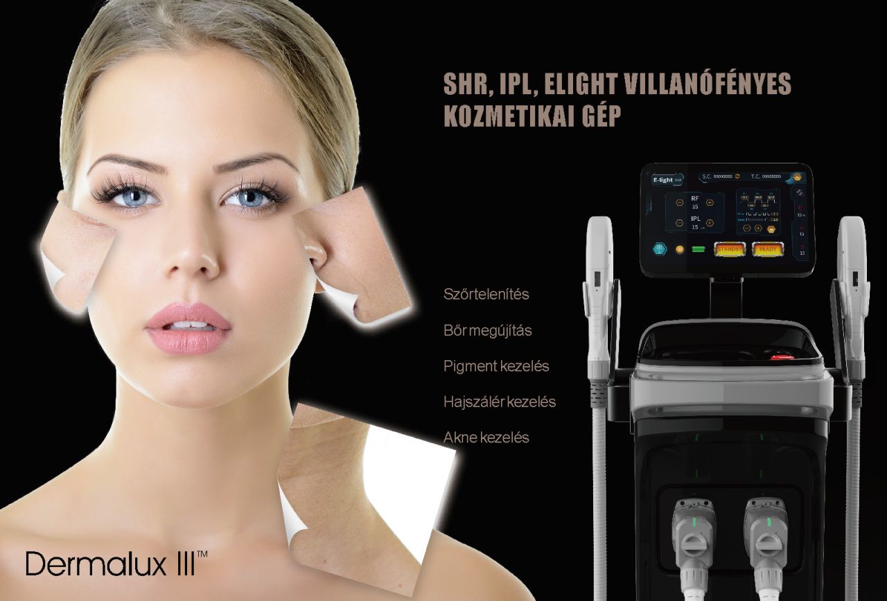 Dermalux II -SHR-IPL Szőrtelenítő gép E-Light funkcióval Dermalux II -SHR-IPL Szőrtelenítő gép E-Light funkcióval